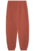 Reddish-brown sweatpants on a white background