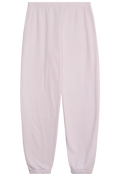 Light pink sweatpants on a white background
