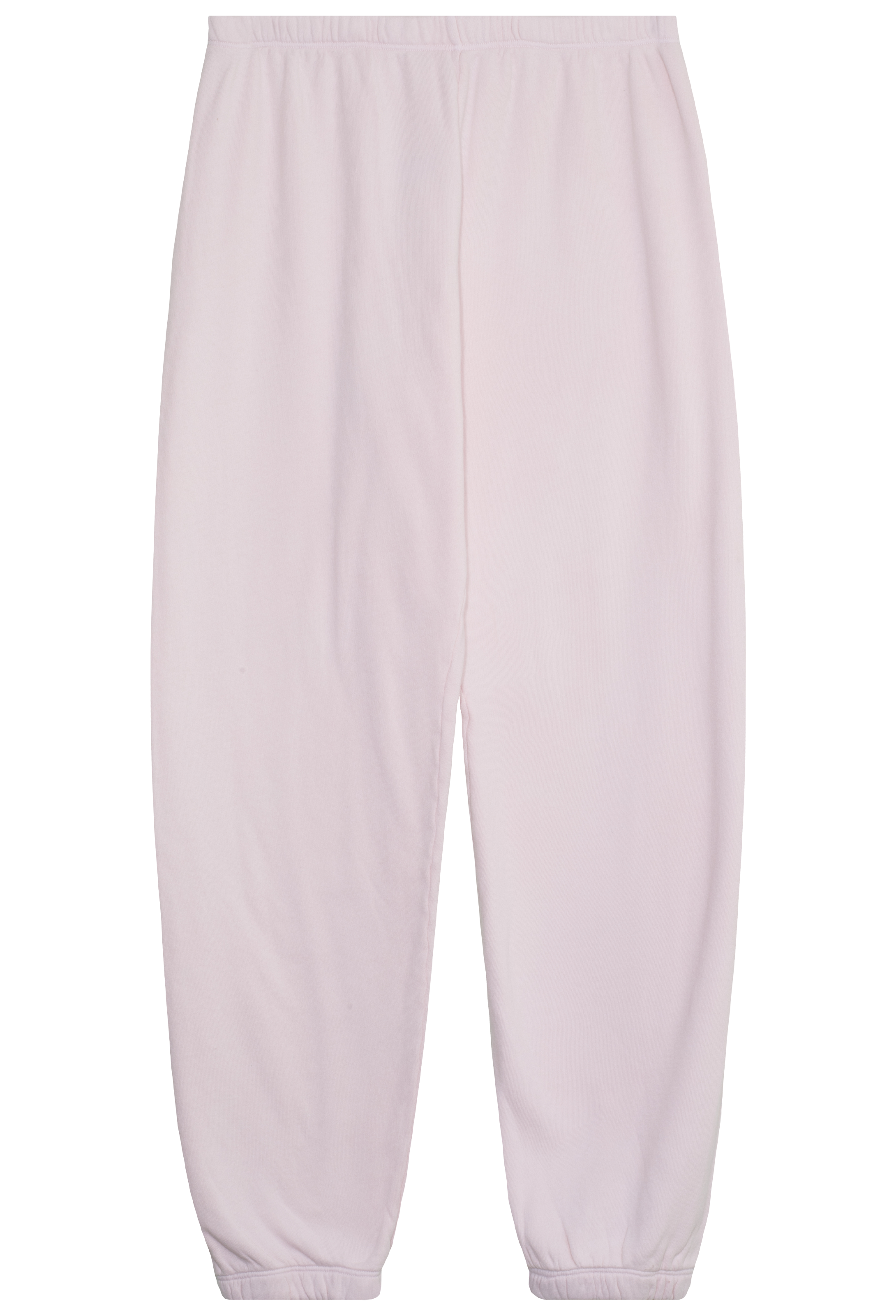 Light pink sweatpants on a white background