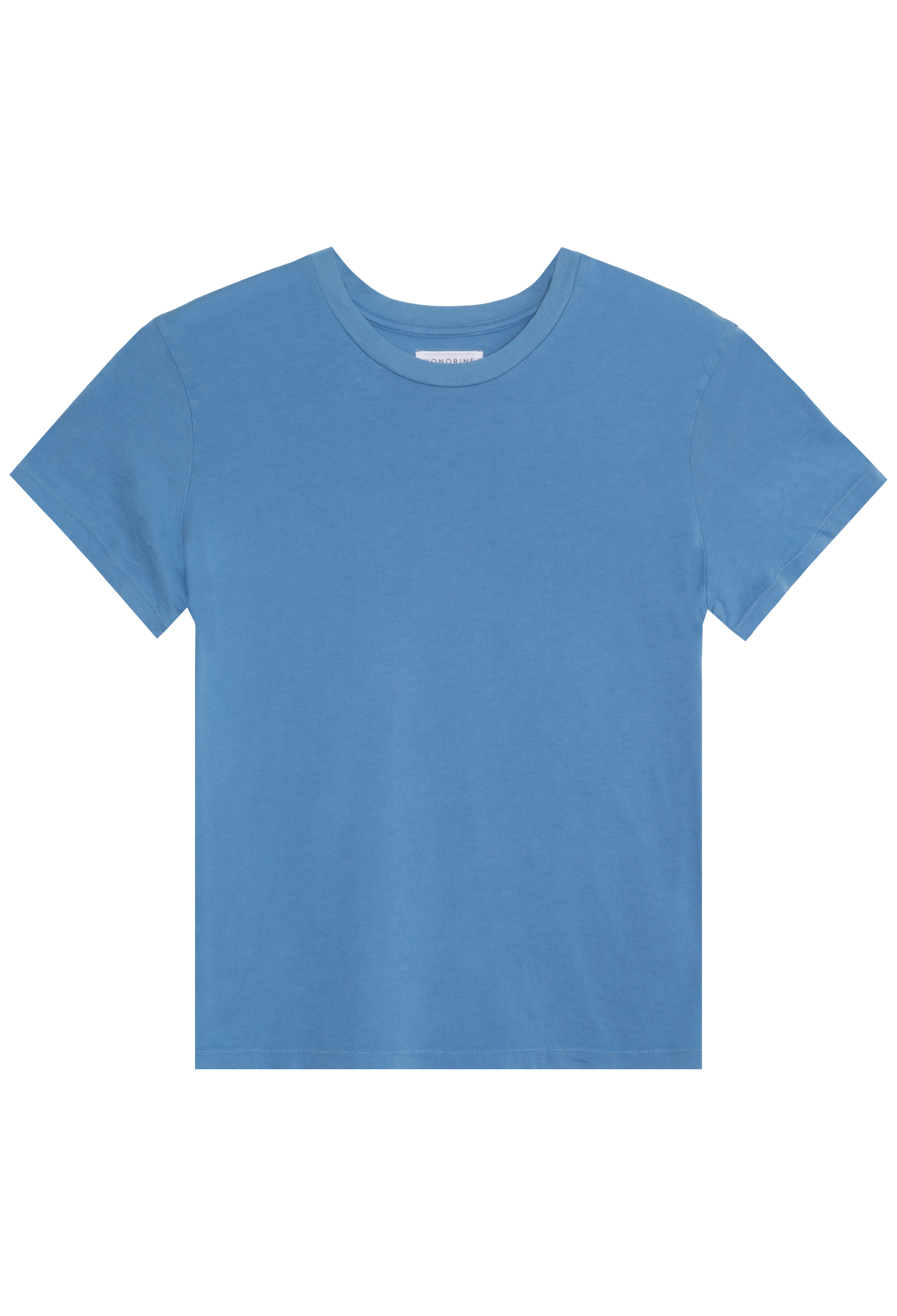 Plain blue t-shirt on a white background