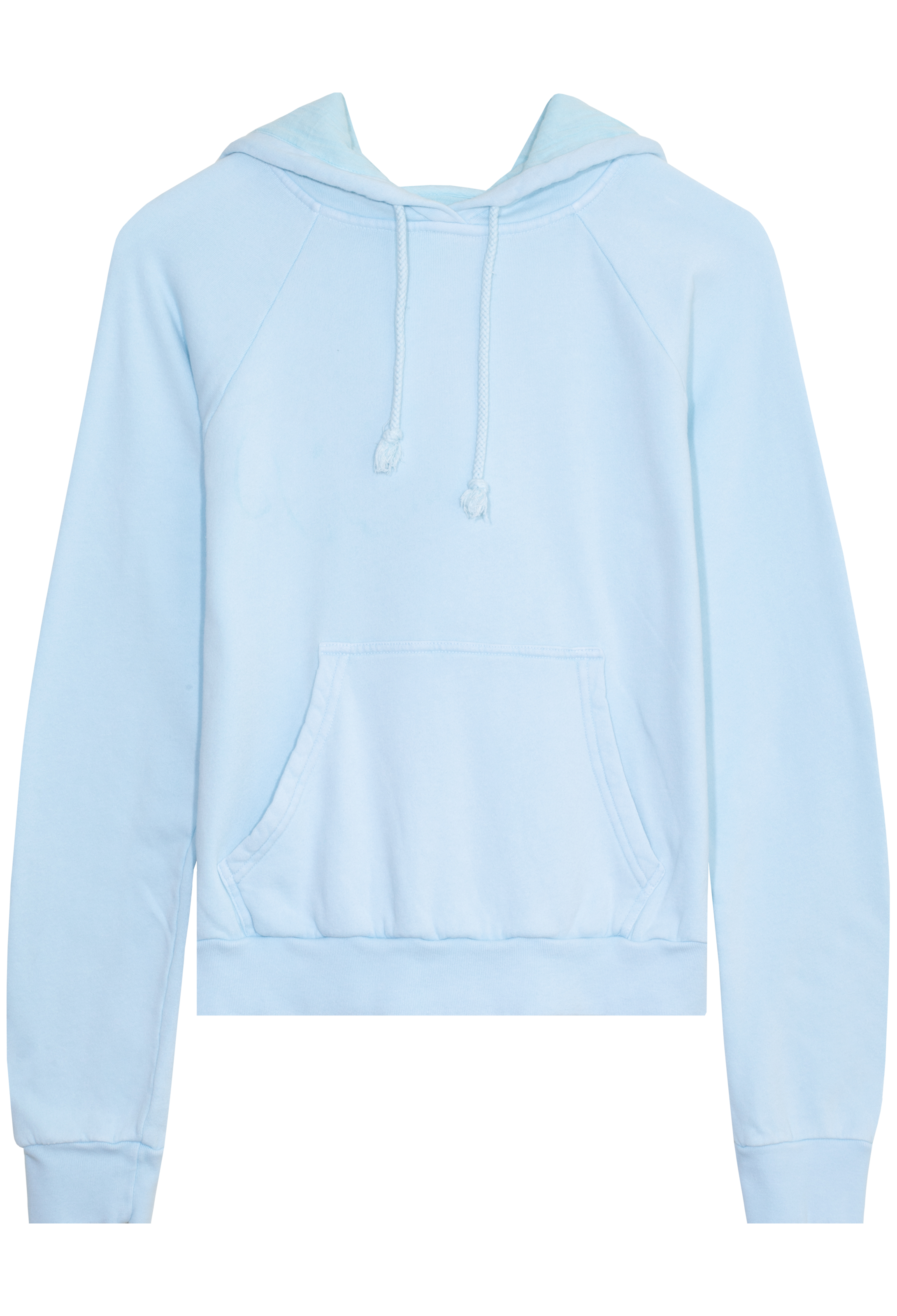 Light blue hoodie on a white background