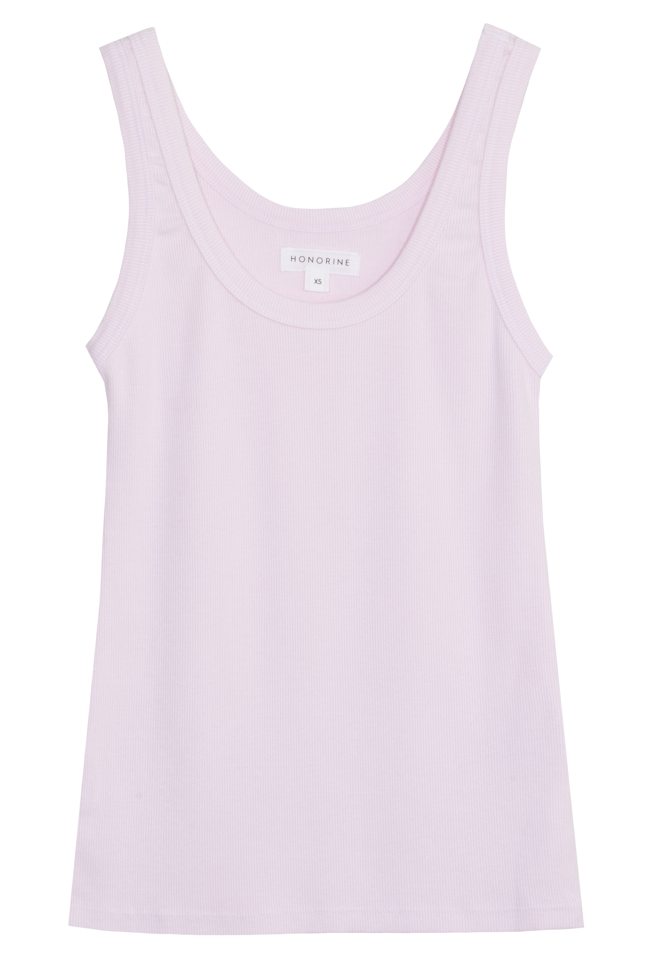light pink ribbed tank top on a white background