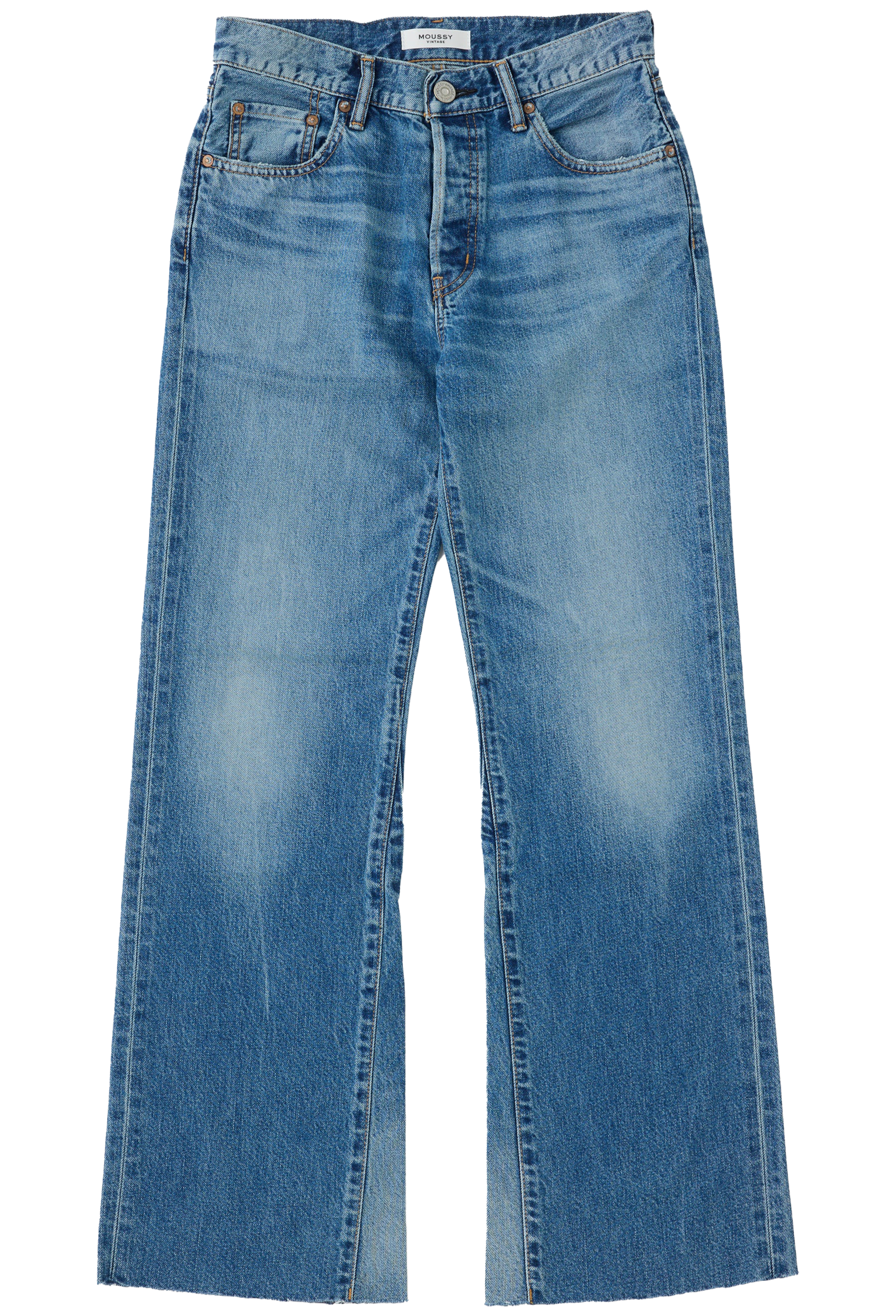Pair of blue jeans on a white background