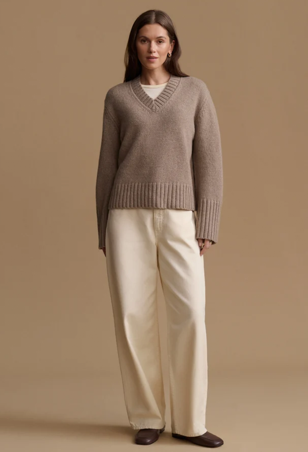 Cropped Cashmere Jet V-Neck
