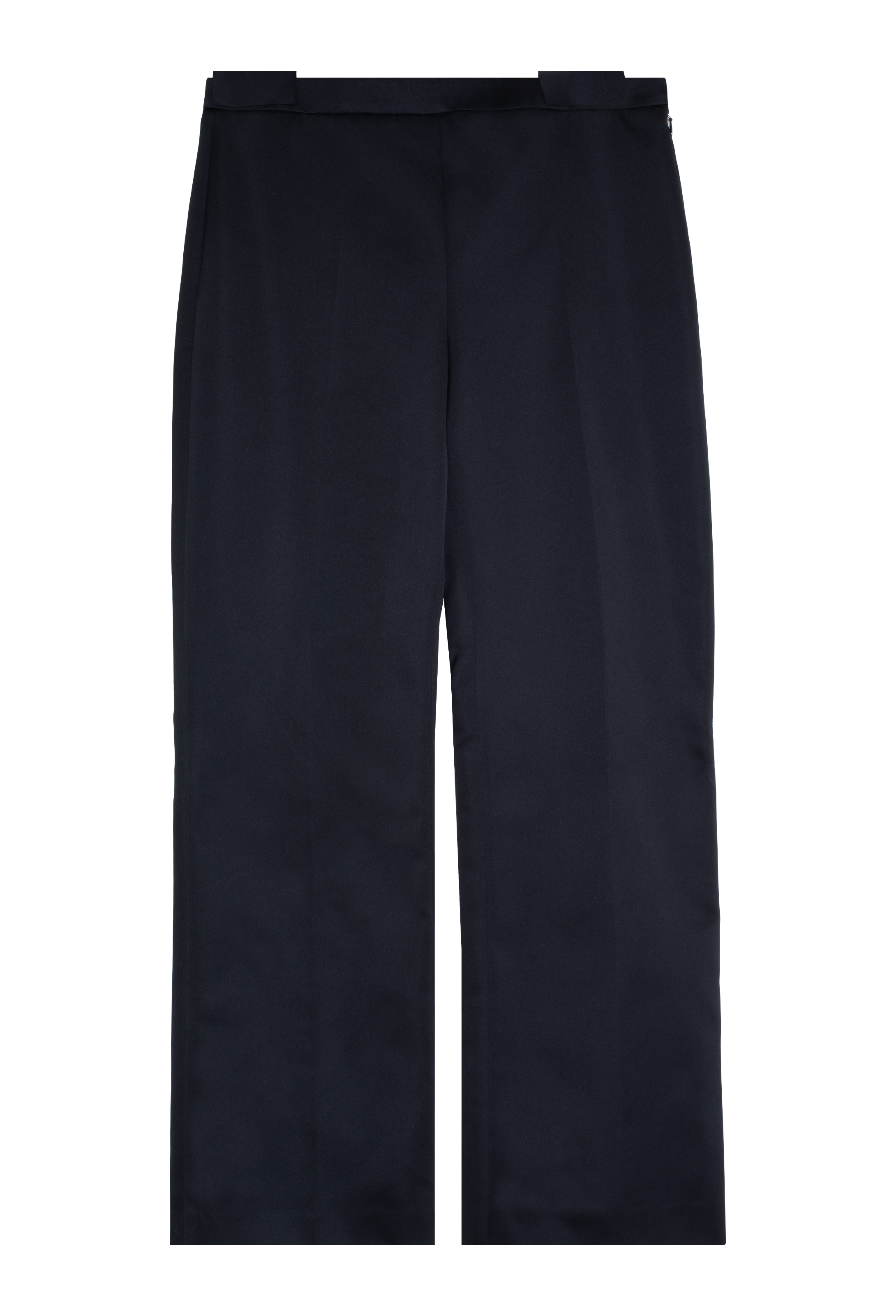 Dark blue trousers set against a checkered background. 