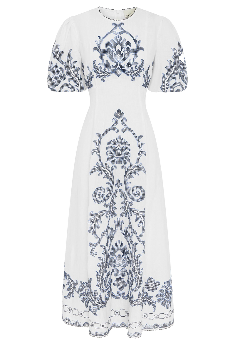 Hazel Embroidered Midi Dress