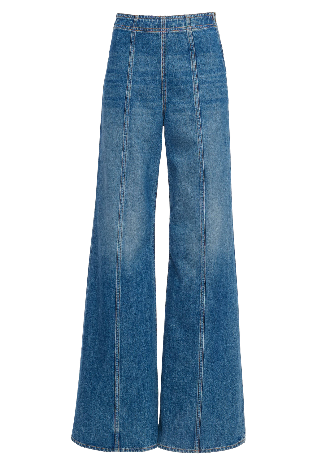 blue jeans with a seam down the leg. transparent background