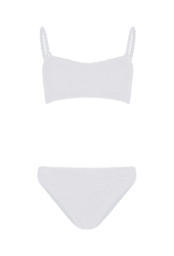 a white bikini with crinkle fabric. transparent background.