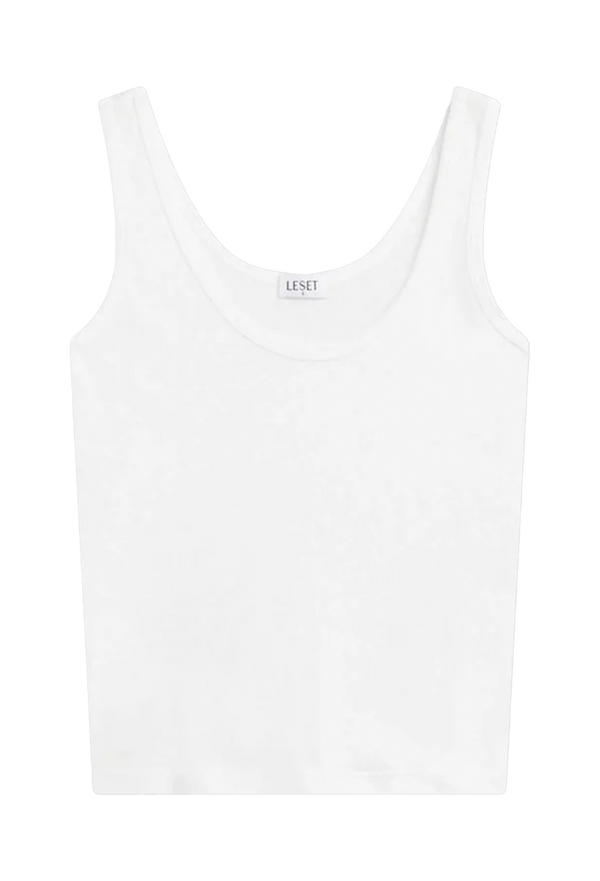 a white scoop neck tank top. transparent background.