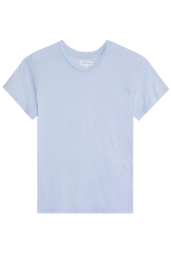 a light blue crewneck t-shirt. transparent background.