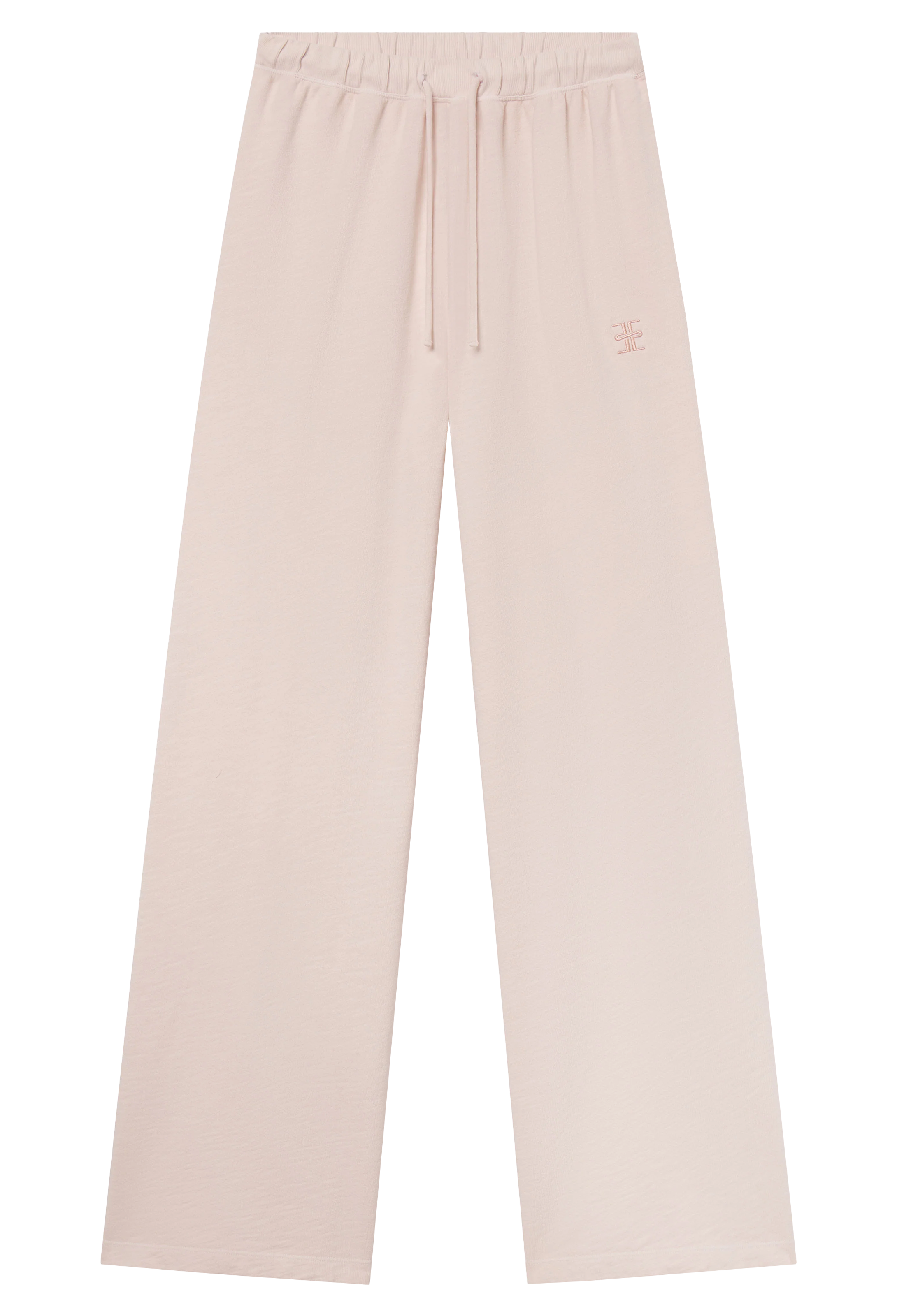 a light pink wide leg drawstring sweatpant. transparent background.