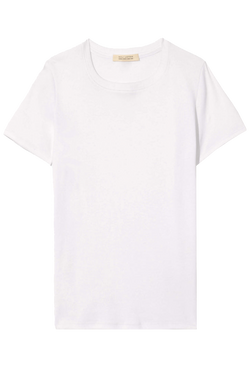 a white short sleeve t-shirt. transparent background. 