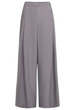 heather grey wide leg pants with an elastic waistband. transparent background.