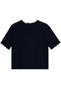 a boxy navy t-shirt. transparent background