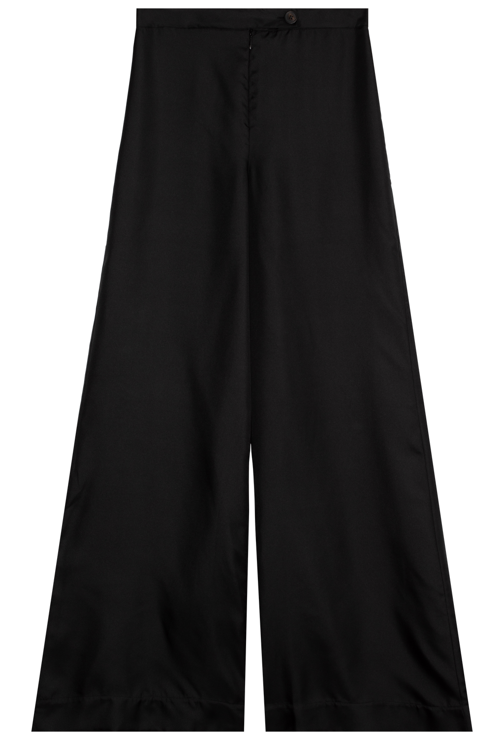 a pair of zip-up black pants. transparent background.