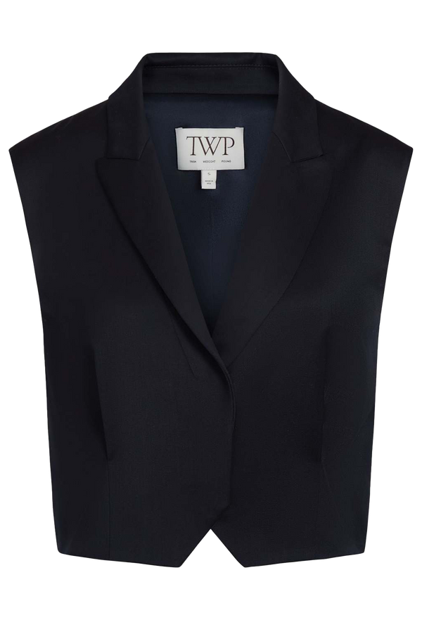 a cropped boxy fitted vest. transparent background