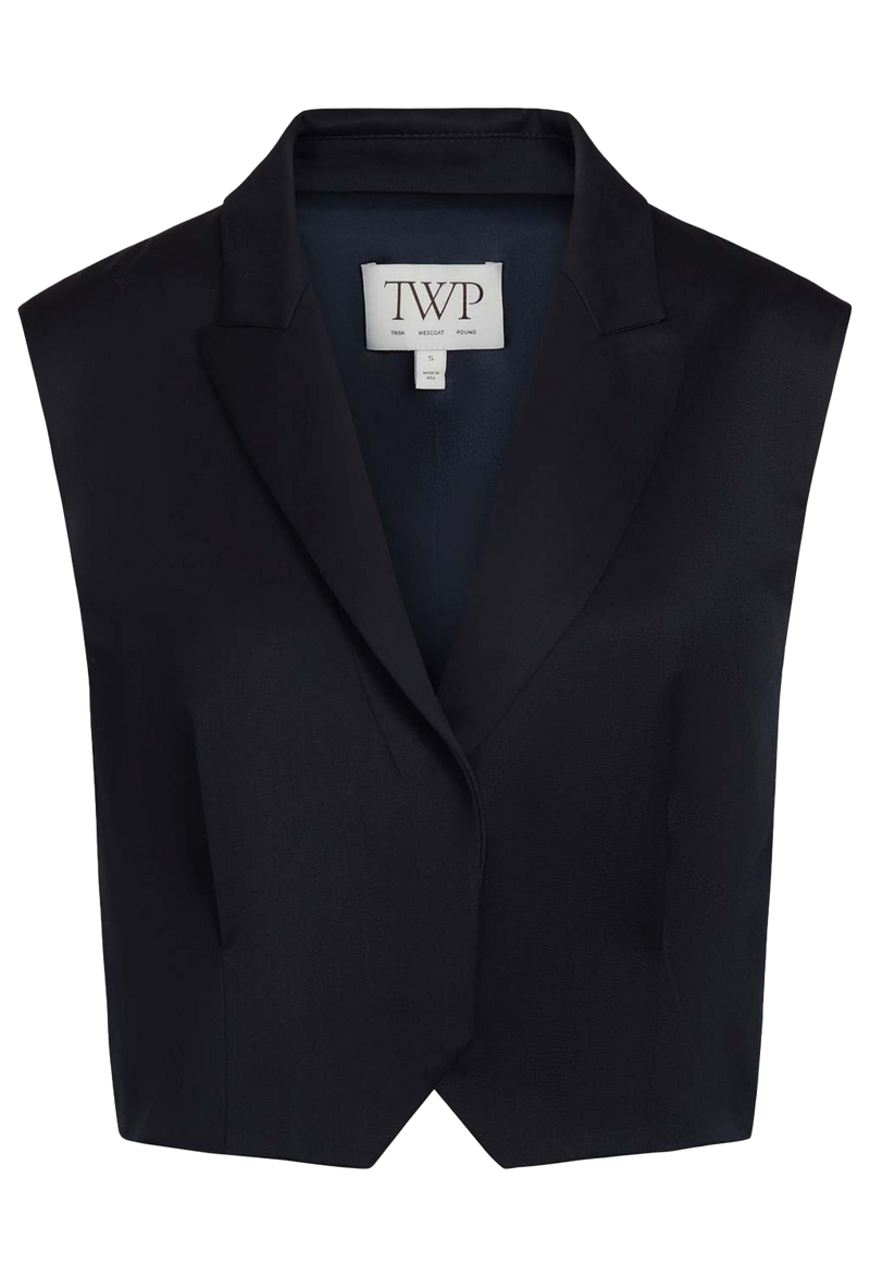 a cropped boxy fitted vest. transparent background