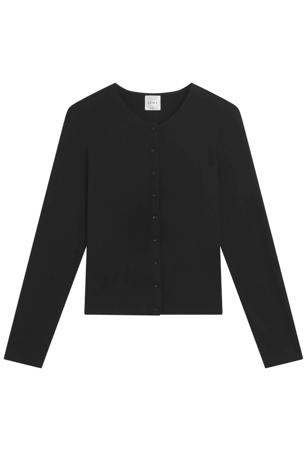Black cardigan on a transparent background