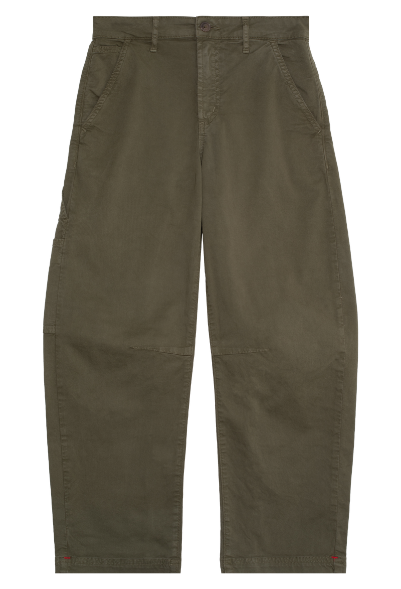 army green barrel pants on a transparent background