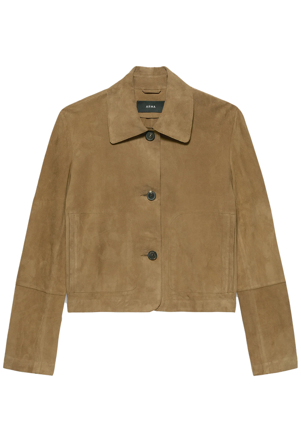 Brown suede jacket on a transparent background