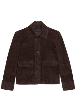 Brown suede jacket on a transparent background