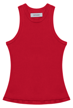 Red tank top on a transparent background