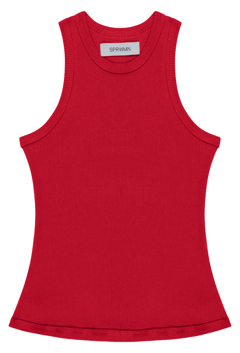 Red tank top on a transparent background