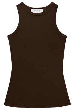 Brown tank top on a transparent background