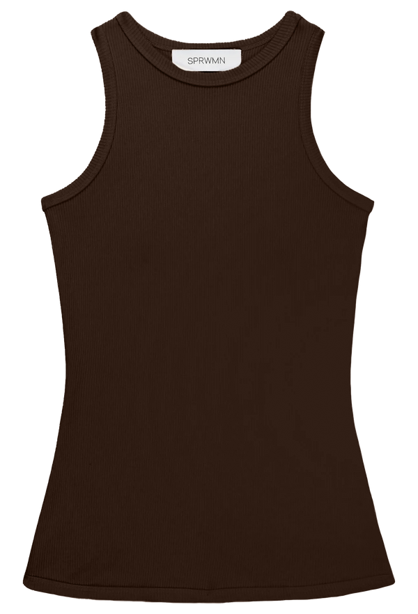 Brown tank top on a transparent background