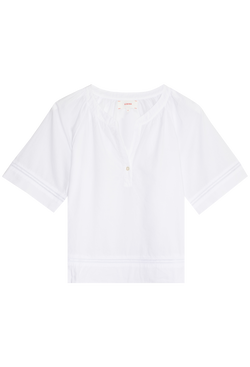White v-neck top on a transparent background