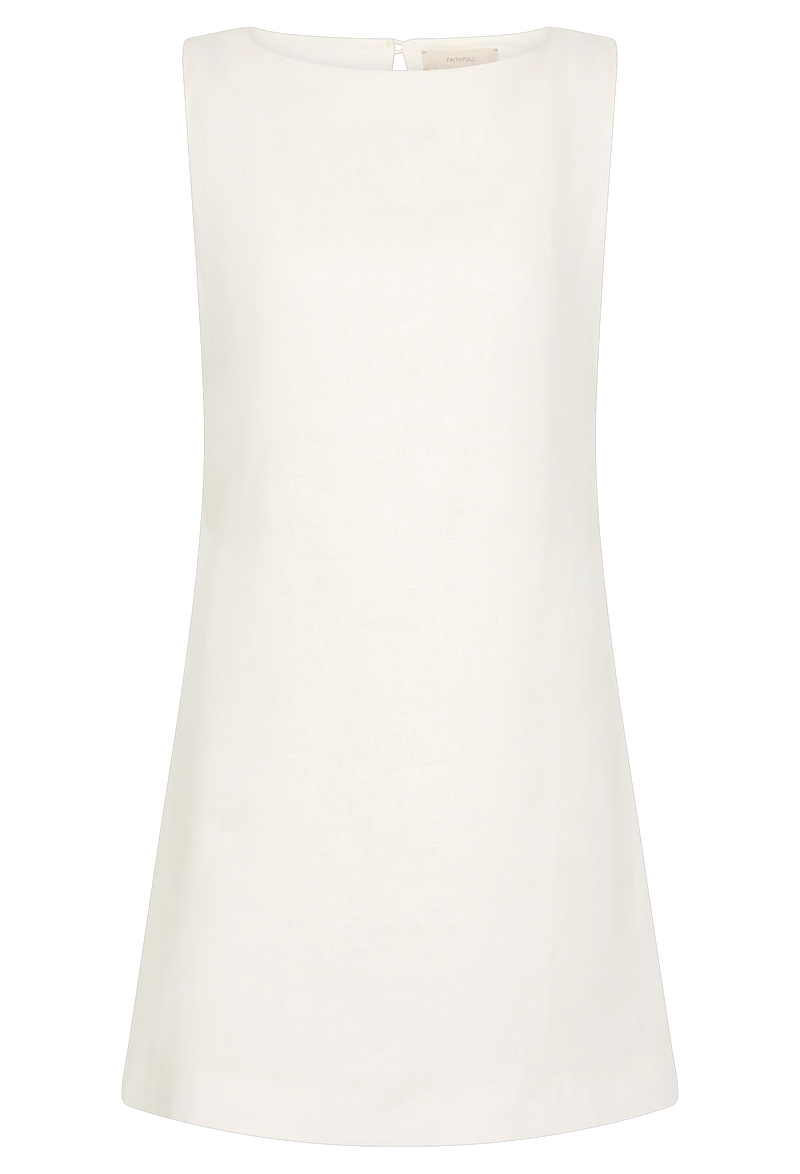 White sleeveless dress on a transparent background