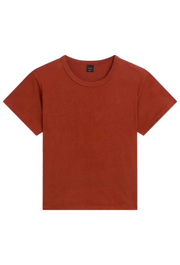 Plain red-brown t-shirt on a transparent background
