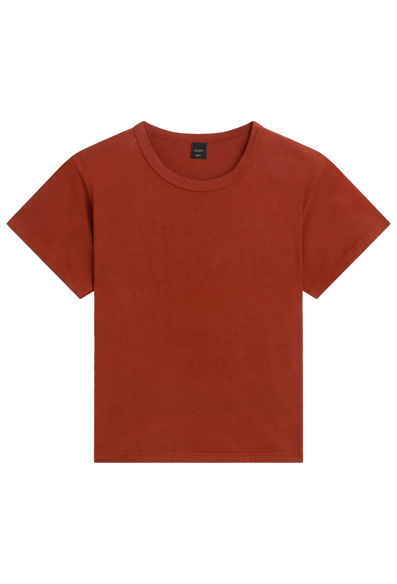 Plain red-brown t-shirt on a transparent background