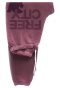Maroon sweatpants with 'FREECITY' text on a transparent background