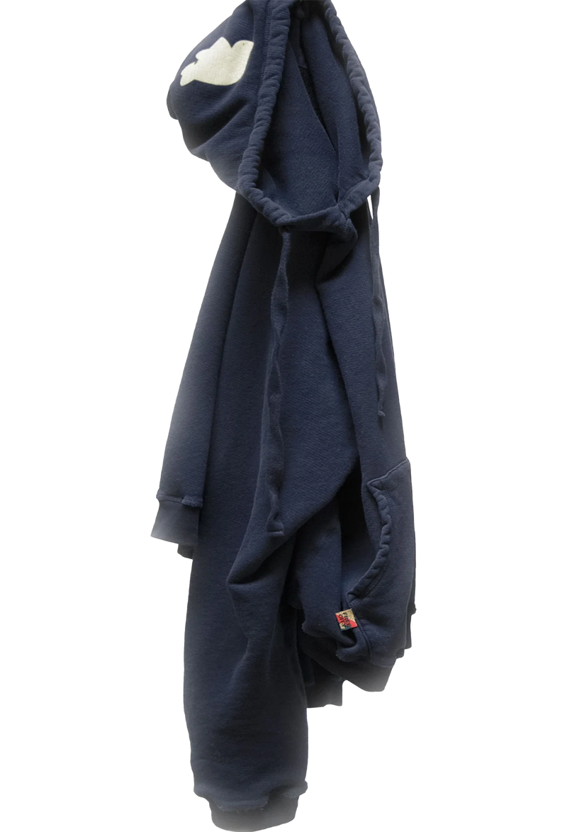 Navy blue hoodie on a transparent background