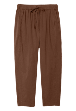 Brown pants with drawstring on a transparent background