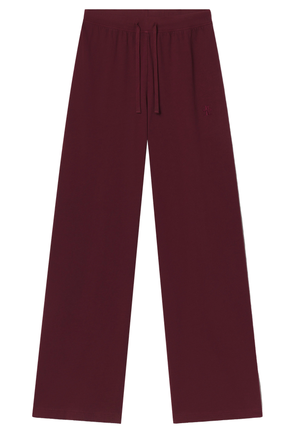 burgundy pants with a drawstring on a transparent background