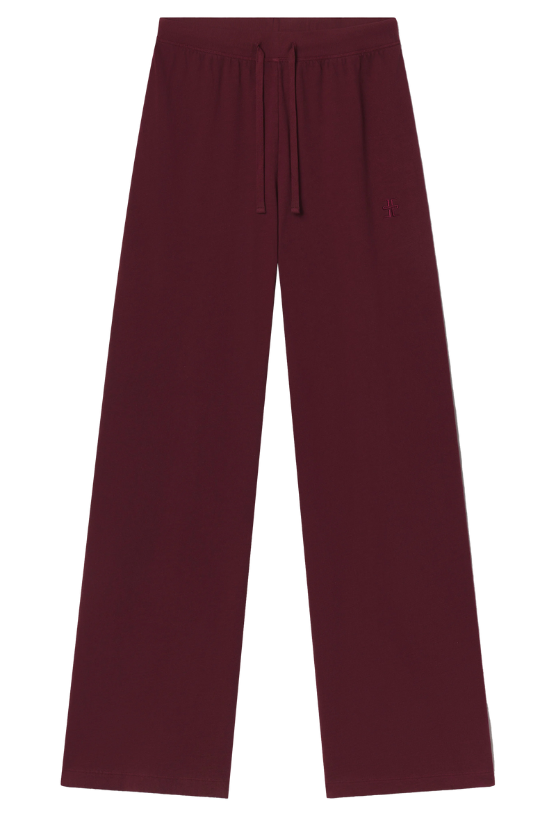 burgundy pants with a drawstring on a transparent background