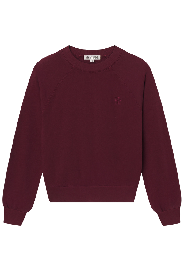 Burgundy sweatshirt on a transparent background