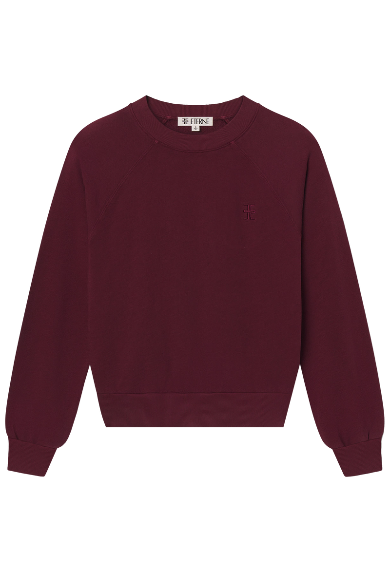Burgundy sweatshirt on a transparent background