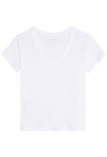 white v-neck t-shirt on a transparent background