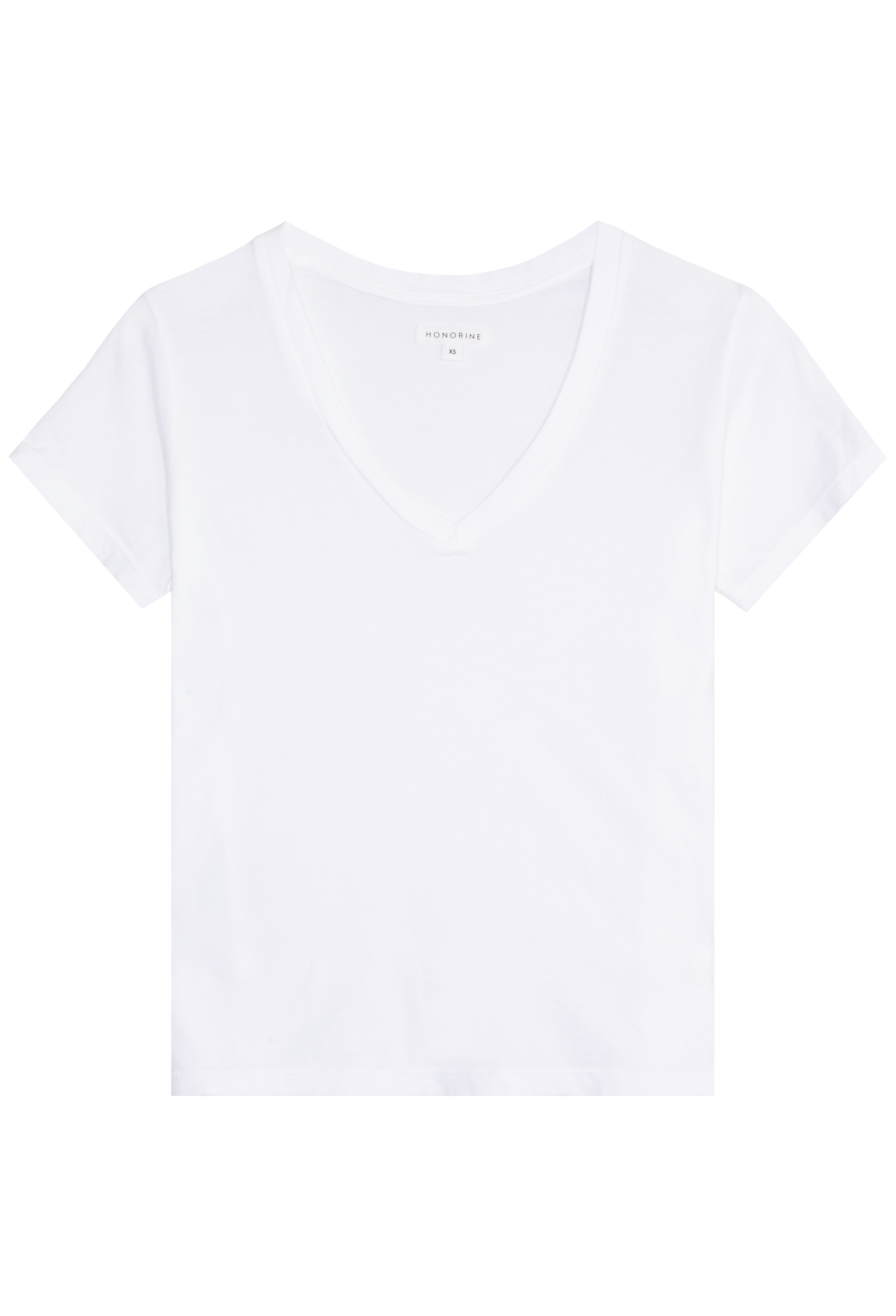 white v-neck t-shirt on a transparent background