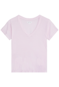 Light pink v-neck t-shirt on a transparent background