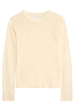 Light yellow long-sleeve top on a transparent background