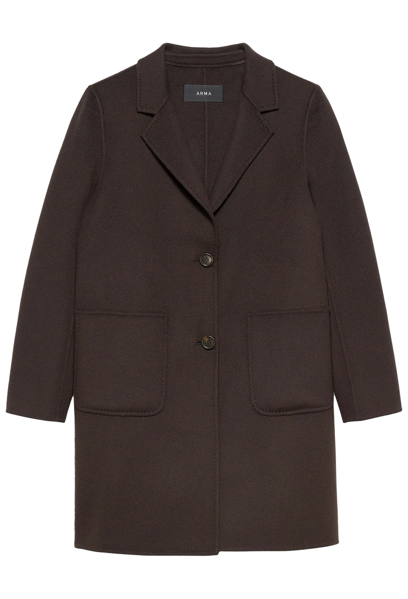 Brown long coat on a transparent background