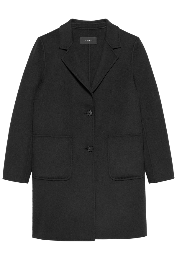 Black long coat on a transparent background