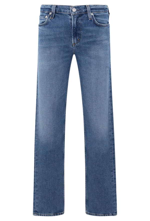 Blue jeans on a white background