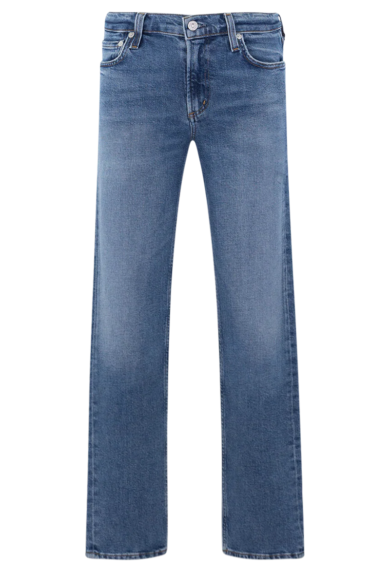 Blue jeans on a white background