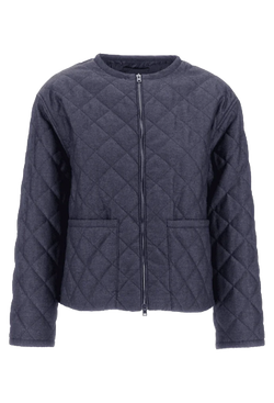 Quilted jacket with diamond pattern on a transparent background
