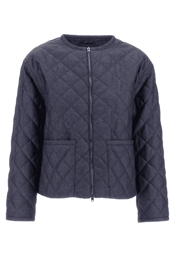 Quilted jacket with diamond pattern on a transparent background